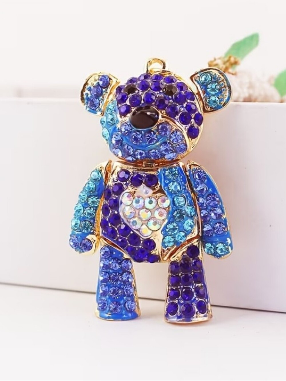 Blue Teddy Bear Keychain/bag Charm